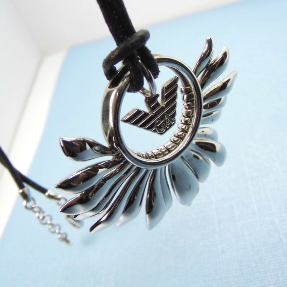 EMPORIO ARMANI Sterling Silver Logo Necklace - Picture 3 of 5